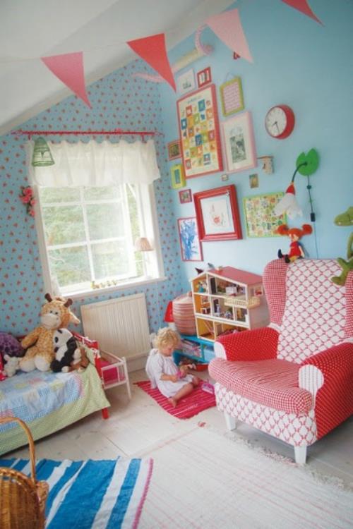eklektinen vauvan huoneen sisustusideoita värikkäitä