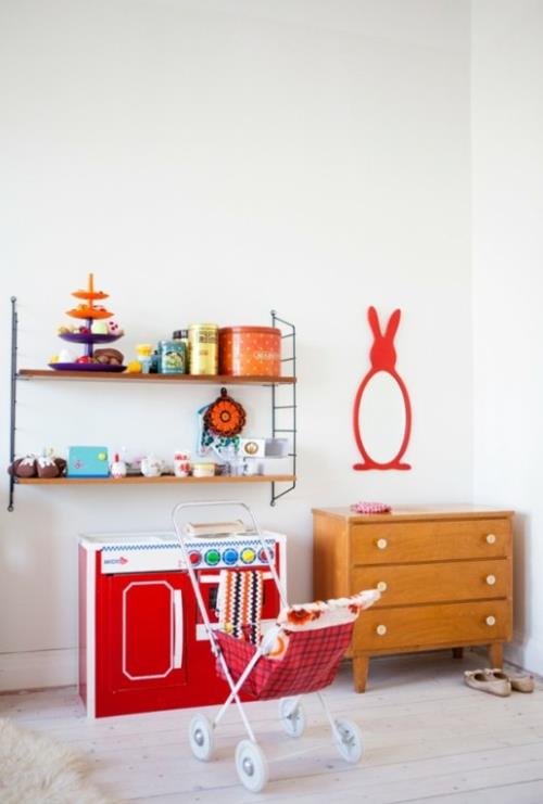 eklektinen lastenhuoneen suunnitteluideoita punaisia ​​värejä