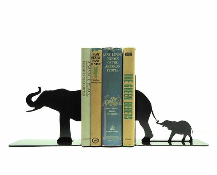 elefanttihahmot kirjahylly luovasti suunnitella deco -norsu