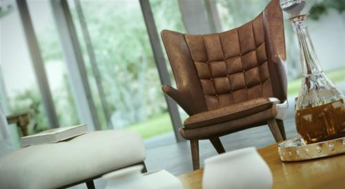 tyylikäs olohuoneen kalusteet nahkainen nojatuolin selkänoja ruskea sohvapöytä