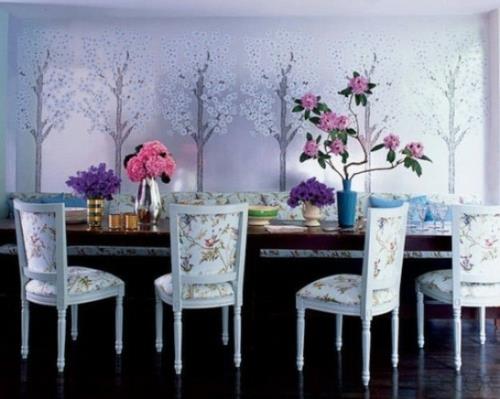 tyylikäs ruokasalin suunnitteluideoita naisellinen raikas ylelliset tuolit kukka