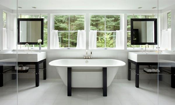 tyylikäs moderni kylpyhuoneideoita värisuunnittelu mustavalkoinen