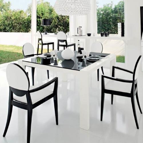 tyylikäs trendikäs ruokasalin huonekalut mustavalkoisia malleja calligaris