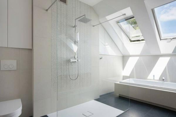 tyylikäs design -talon suihkukaappi lasiseinällä