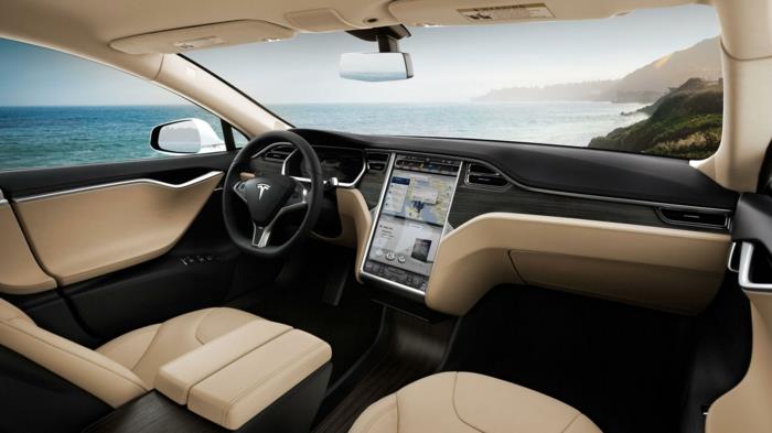 sähköauto tesla -mallin nahka moderni