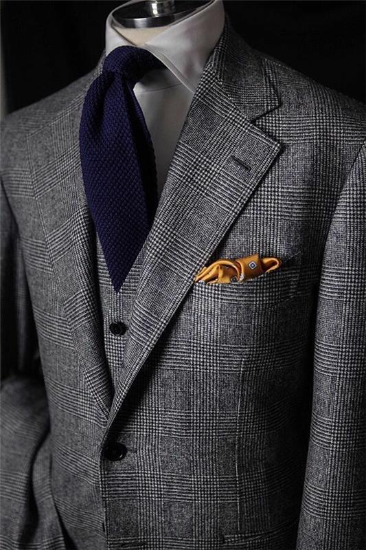 Englantilainen puku miesten muoti sininen solmio takki arvokkaita kankaita