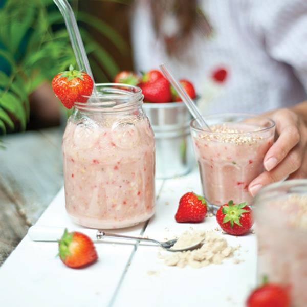 mansikka laihdutus shake kesän smoothie