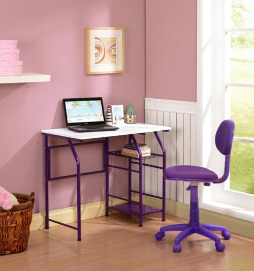 ergonominen säädettävä tietokonepöydän muotoilu violetti