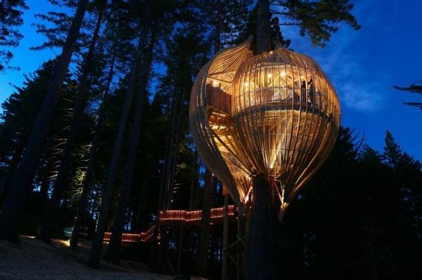 Treehouse -ideoita metsäkeltainen ravintola