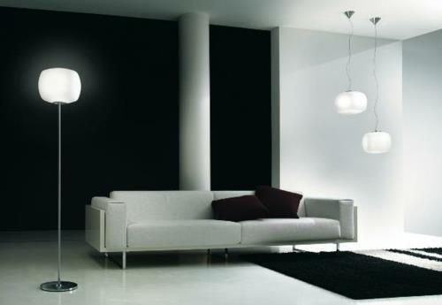 hämmästyttäviä trendikkäitä lamppuja ideoita lattiavalaisin sohva