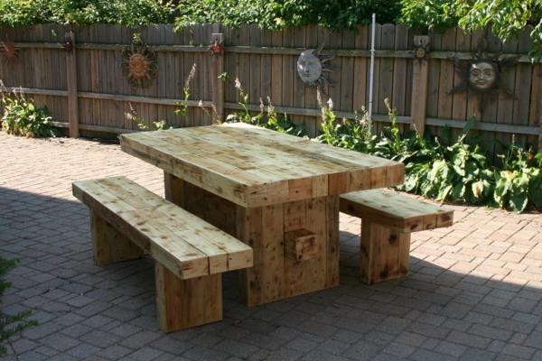 Ruokailuryhmä puutarhapenkki ruokapöytä kuusikulmainen muoto kirkas rakenne