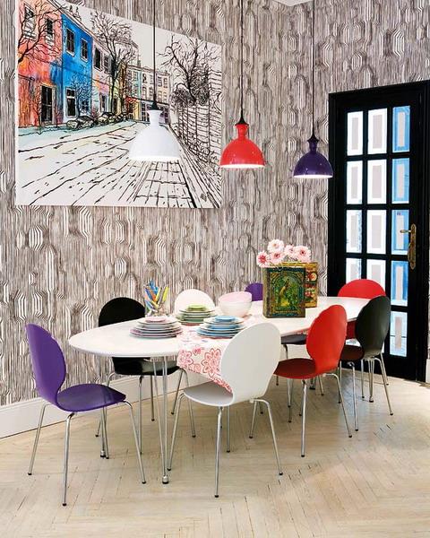 ruokasali-3d-tapetti-värikäs-tuolit