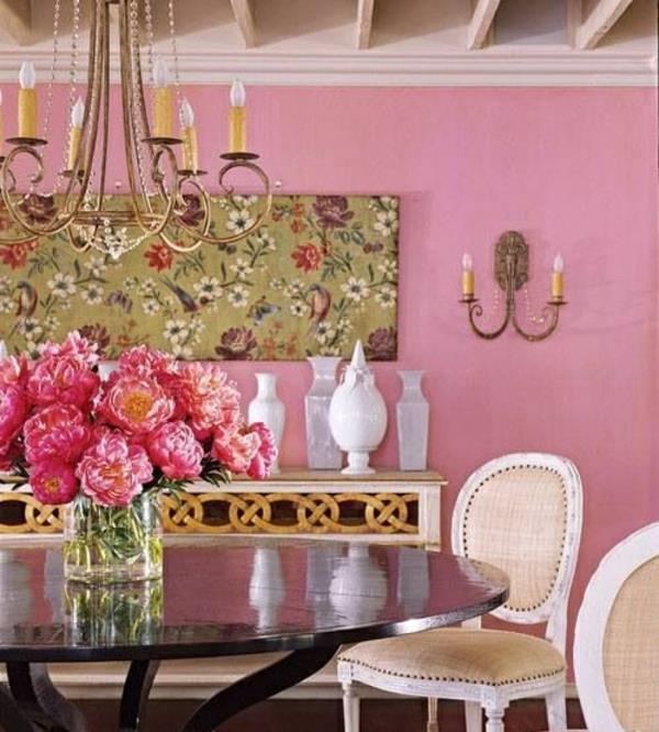 ruokasalin väriideat hämärä vaaleanpunainen seinämaali seinäkoriste siirtomaa -tyylinen