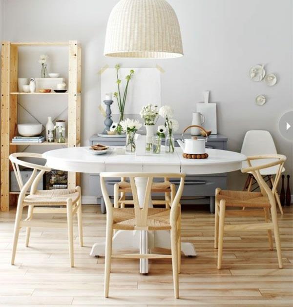 ruokasalin suunnittelu puukalusteet ruokapöytä ja tuolit edullisia ideoita