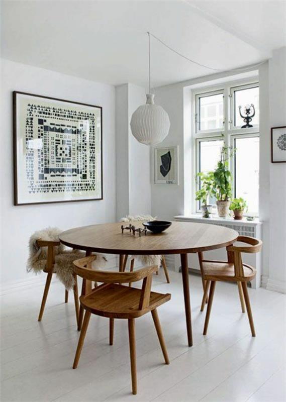 ruokasalin suunnittelu skandinaaviset huonekalut puu ruokapöytä ja tuolit
