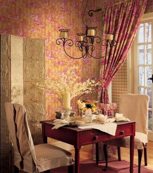 ruokasali kaksi ihmistä romanttinen koristeellinen näyttö maalaismainen ranskalainen tyyli