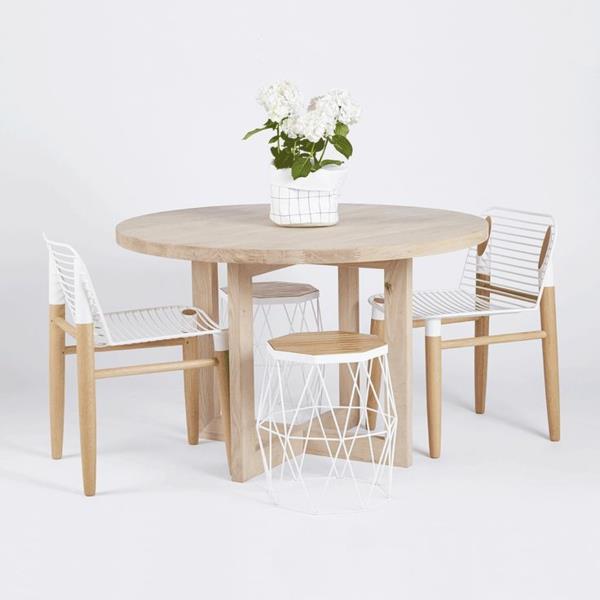 ruokasalin huonekalut kiinteä ruokapöytä ja tuolit massiivipuiset huonekalut Bondi -pyöreä ruokapöytä