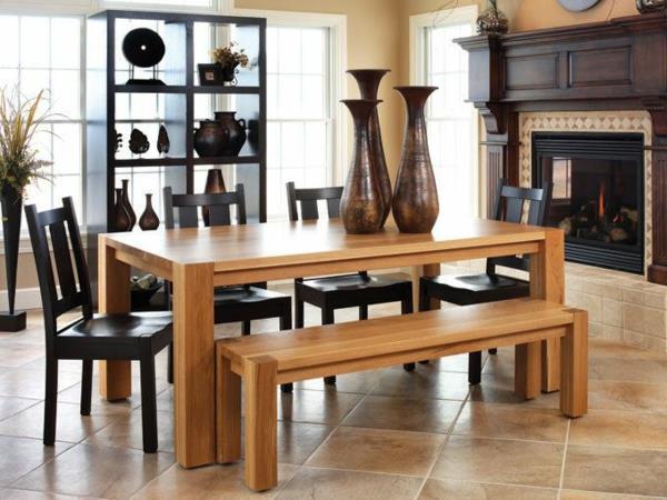 ruokasalin huonekalut kiinteä ruokapöytä ja tuolit massiivipuiset huonekalut puinen penkki