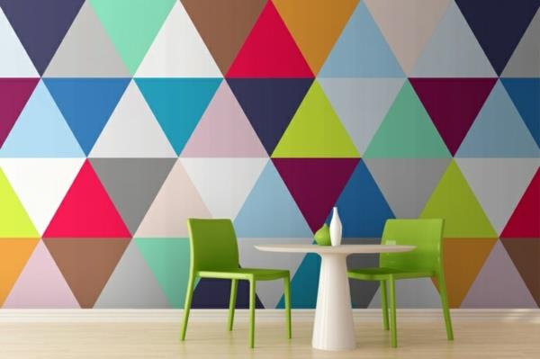 ruokasalin taustakuva geometrinen kuvio värillinen