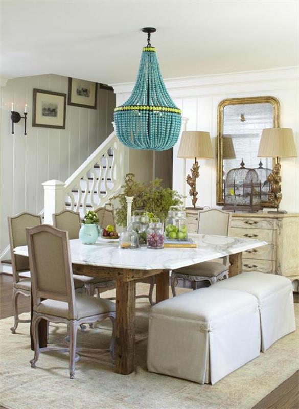 ruokasali design pöytätuolit jakkarat sininen kattokruunu