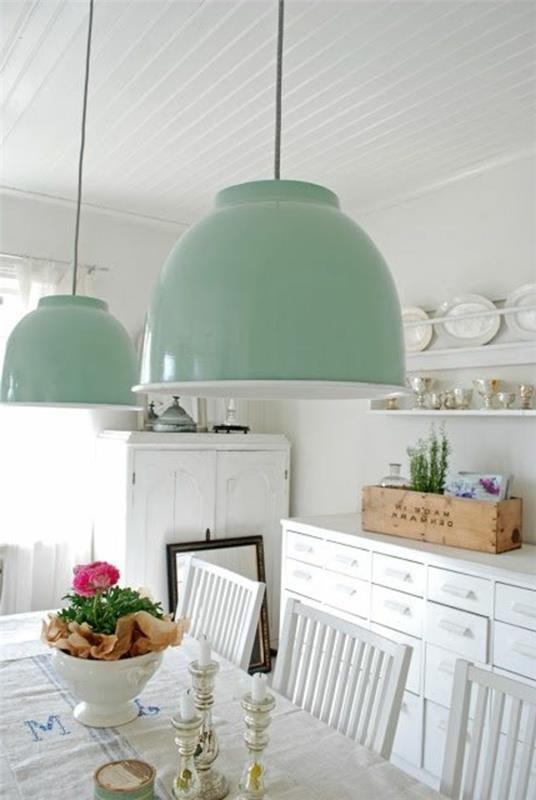 ruokasalin valot teollinen tyyli celadon vihreä