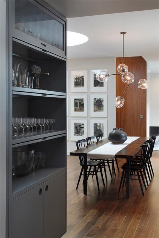ruokasalin huonekalut tumma väri tyylikäs muotoilu