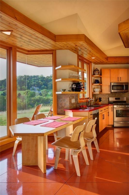 ruokasalin huonekalut puukalusteet perustettu olohuone keittiö suunnittelu ruokailutila