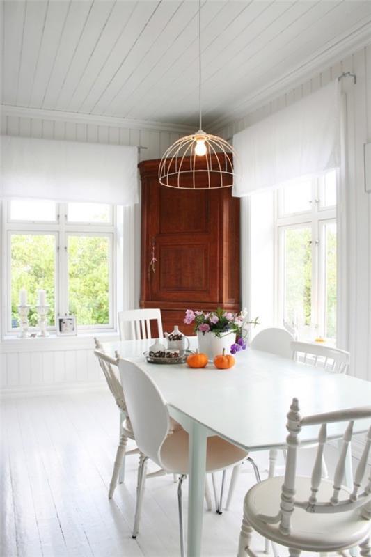 ruokasalin huonekalut valkoiset huonekalut puu vintage -vitriini