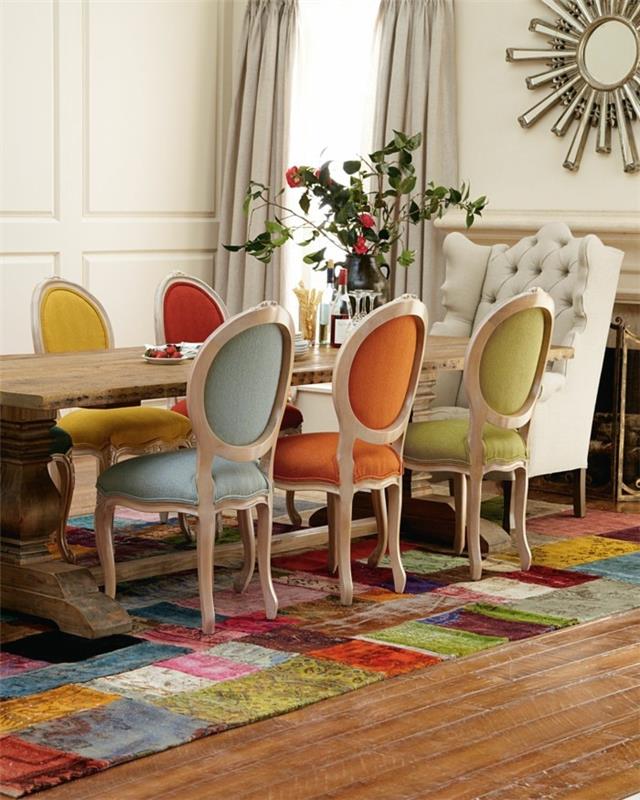 ruokapöydän tuolit elävät ideat sisustusesimerkit deco -ideat kestävä muoti pastellivärit
