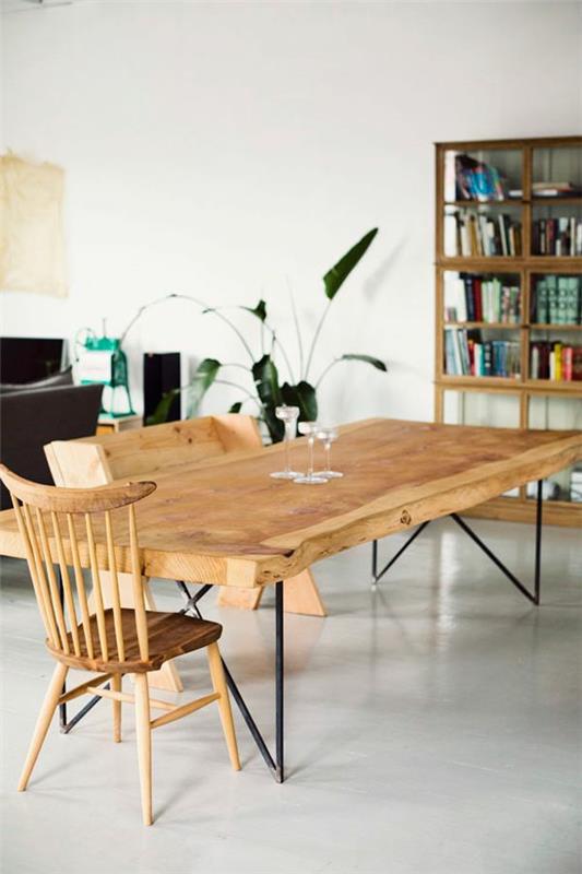 ruokapöytä ja tuolit massiivipuiset huonekalut ruokasalin huonekalut kiinteät