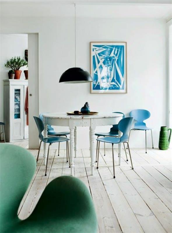 ruokapöydät ja tuolit ruokapöytä pyöreät siniset tuolit