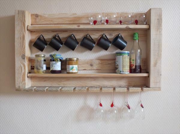 puinen kuormalava DIY keittiöhylly