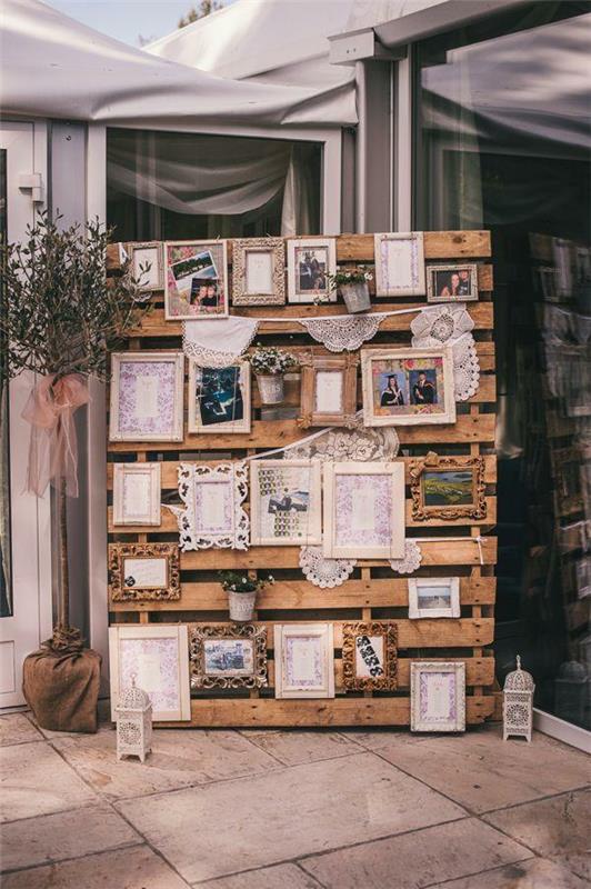 euro pallet weddingkuva seinä deco cool