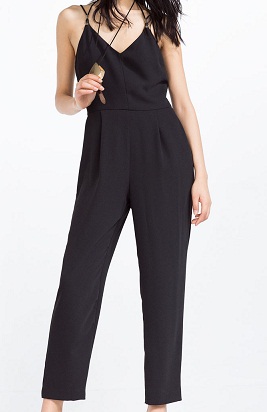 Zara Long Black Wear Jumpsuit