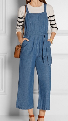 Bomuld og linned Chambray blendjumpsuits til damer