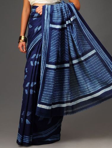 Indigo Handloom Cotton Saree