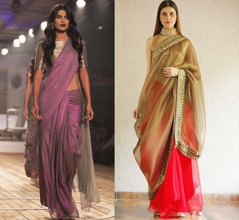 Almindelig Organza Saree