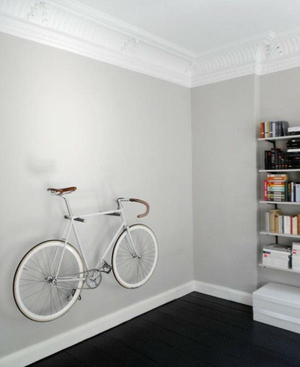 polkupyörän seinäkiinnike säästää tilaa olohuoneen seinäkoriste