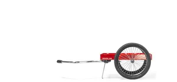 polkupyörän perävaunu polkupyörä seisoo punaisena