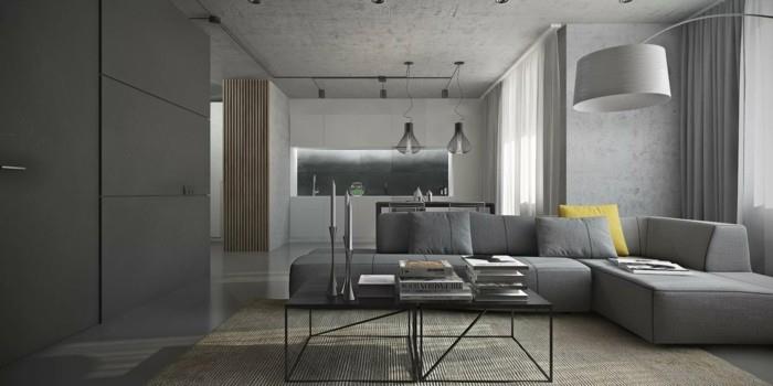 värit suunnittelu moderni olohuone harmaa