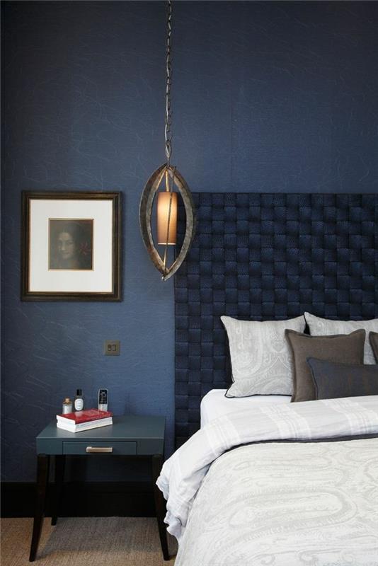 värit seinäsuunnittelu sinisenä makuuhuoneessa