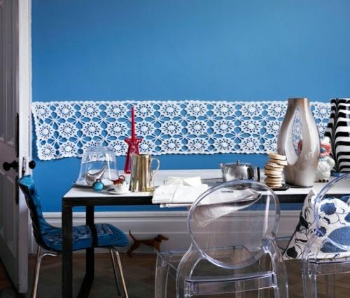 värikäs ruokasalin suunnitteluideoita sininen neulottu