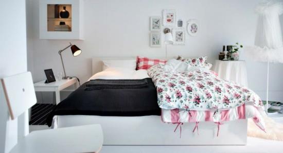 värisuunnittelu väri aksentti ikea makuuhuoneen vuodevaatteet