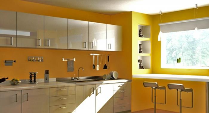 väri design keittiö keltainen keittiö varustettu keittiö