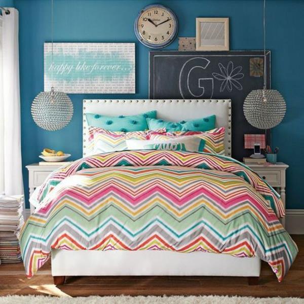väri suunnittelu makuuhuone vuodevaatteet kuvio seinä väri sininen