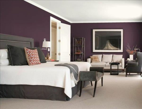 värisuunnittelu makuuhuoneen sängyn väri violetti violetti