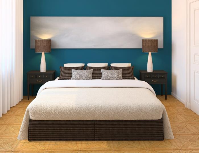 värisuunnittelu makuuhuoneen seinän suunnittelu seinäsuunnittelu bensiini sininen