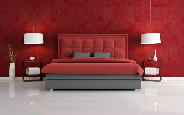 värisuunnittelu makuuhuoneen seinän suunnittelu seinän suunnittelu punainen