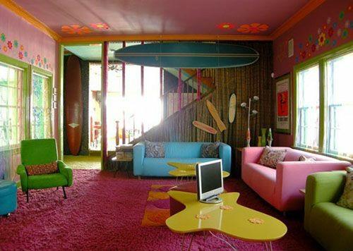värisuunnittelu olohuoneen sisustusideoita värikkäitä huonekaluja