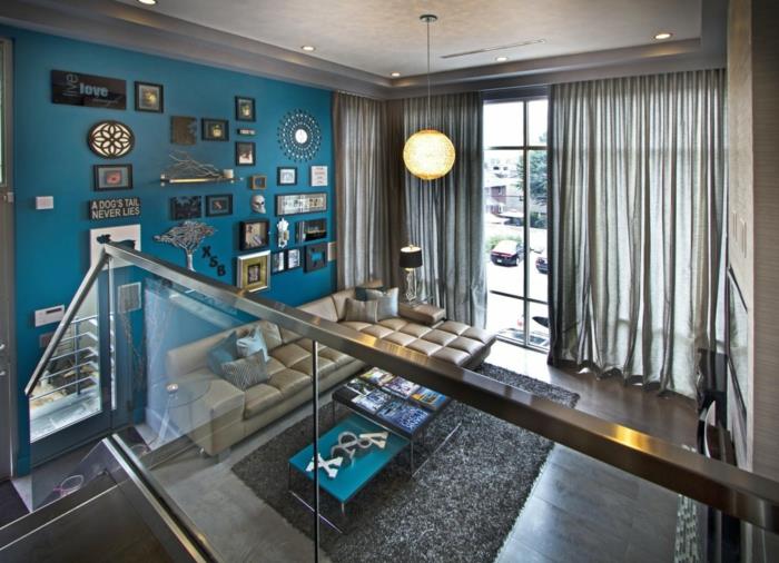 värisuunnittelu olohuoneen seinän suunnittelu seinän suunnittelu sininen koboltti